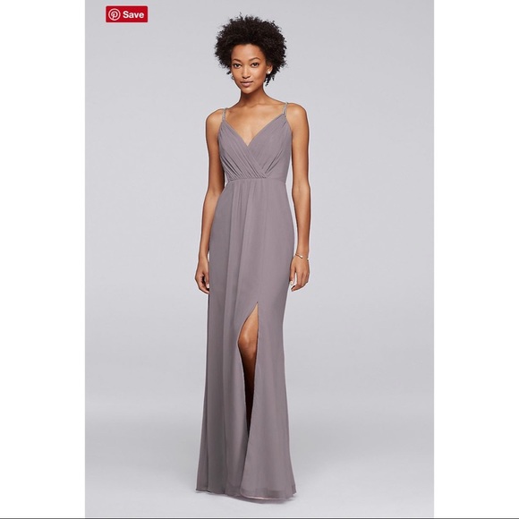 Long Gown Dress with Beaded Straps - Picture 2 of 7